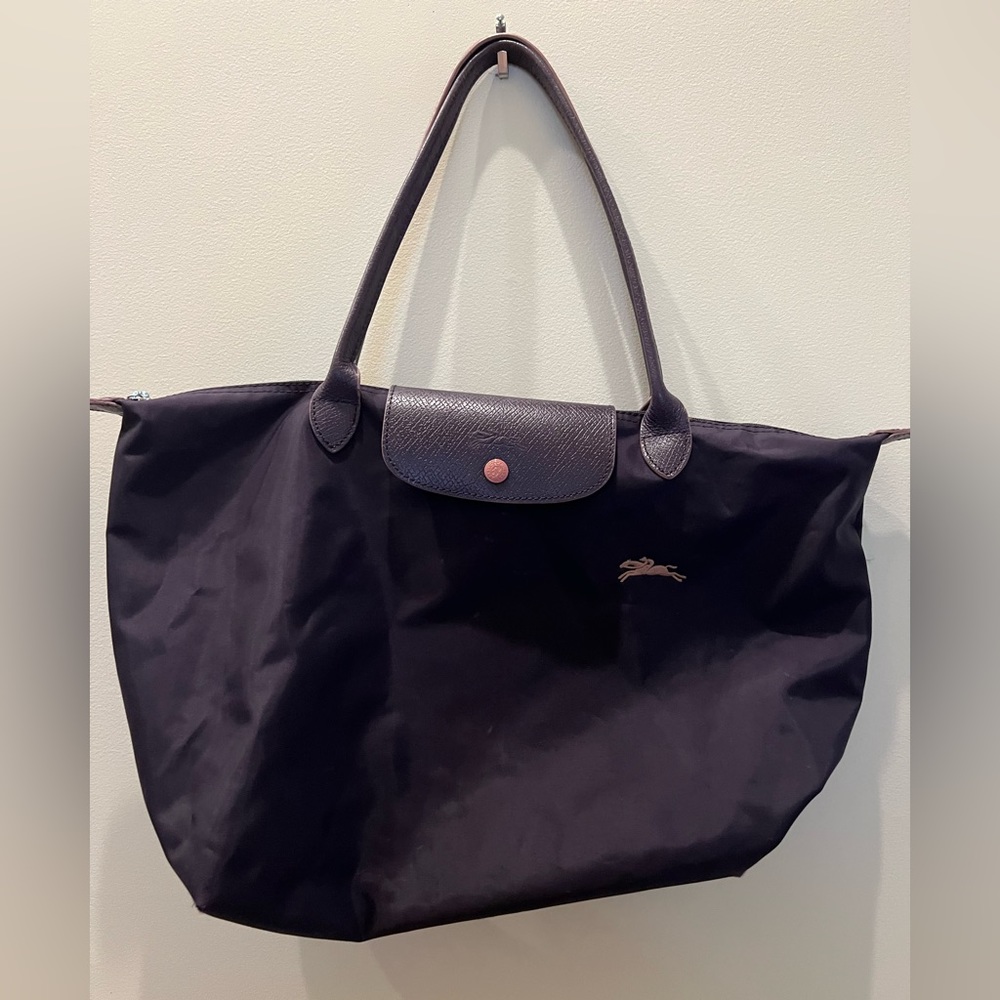 Purple Longchamp Le Pliage bag